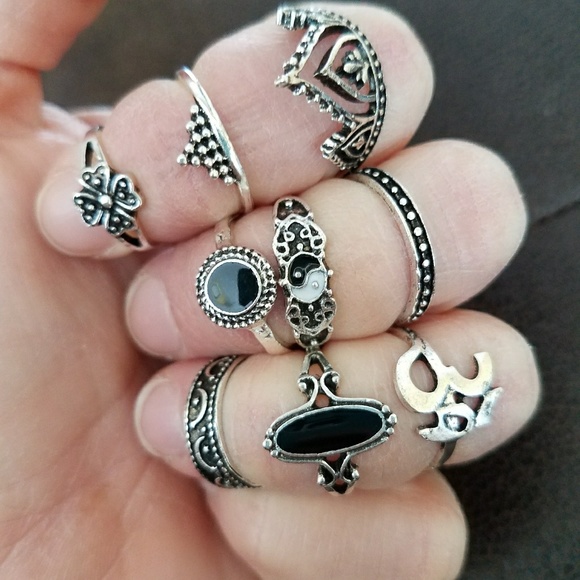 NWOT 10 Piece Boho Midi Rings - Picture 3 of 4